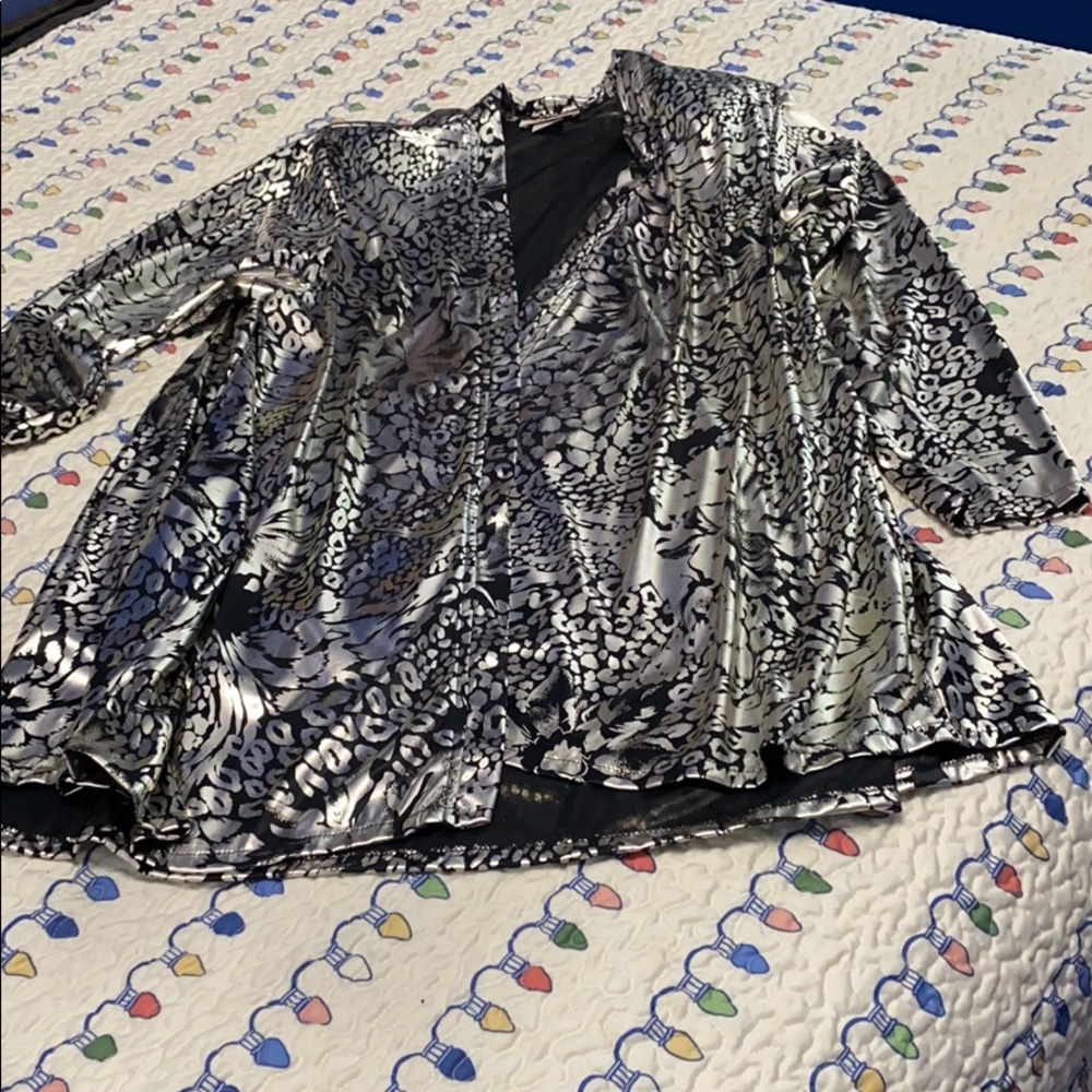 Silver print party jacket